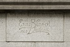 Ernest Blerot carved signature, Brussels, Belgium, (1902), c2014-c2017. Artist: Alan John Ainsworth.