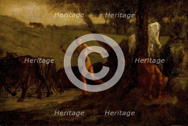 Study for 'Mercury Leading the Cows of Argus to Water', between 1846 and 1848. Creator: Jean Francois Millet.