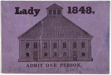 A ticket of admission for a lady to Surrey Chapel, Blackfriars Road, Southwark, London, 1848. Artist: Anon