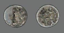 Hemidrachm (Coin) Depicting the God Zeus, after 371 BCE. Creator: Unknown.