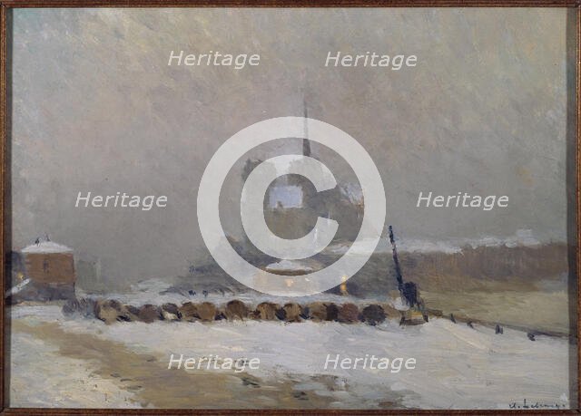 Notre-Dame de Paris. Snow effect in evening, c1897. Creator: Albert Lebourg.