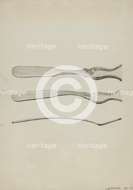 Silver Salt Spoon, c. 1936. Creator: John R. Towers.