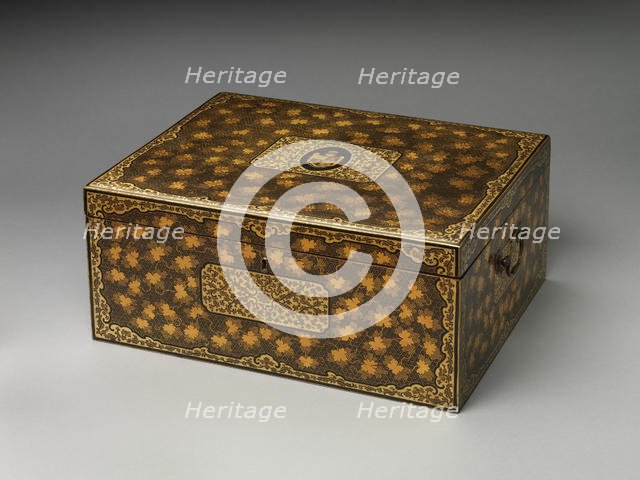 Tea chest with crest of Alexander Hamilton, late 18th century. Creator: Unknown.