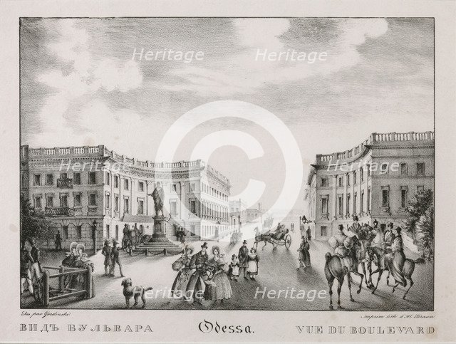 Boulevard Primorsky in Odessa, Second quarter of the 19th cen.