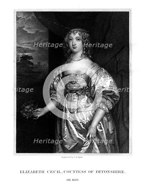 Elizabeth Cecil, Countess of Devonshire, (1824).Artist: John Samuel Agar