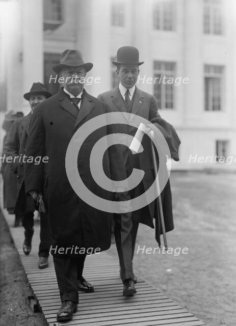 Red Cross, American - William H. Taft And Charles D. Norton Leaving Red Cross Building, 1917. Creator: Harris & Ewing.