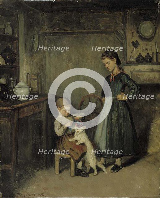 A French Interior, 1868. Creator: Adolf von Becker.