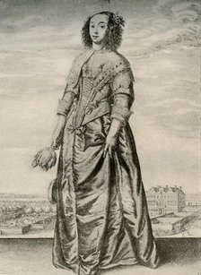 'Spring - Fashionable indoor dress of an English lady, reign of Charles I', c1620-1640, (1937) Creator: Unknown.