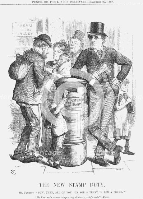 'The New Stamp Duty', 1880. Artist: Joseph Swain