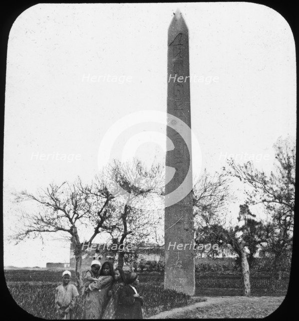 Obelisk, Heliopolis, Egypt, c1890. Artist: Newton & Co