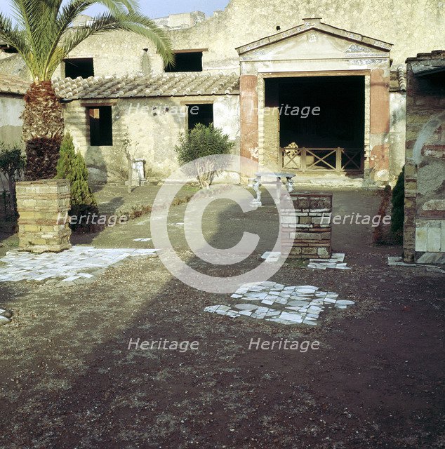 House of the Stags, Herculaneum, Italy; garden of the Roman villa. Artist: Unknown