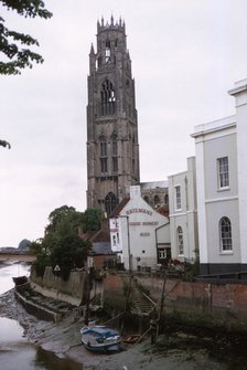 Tower of the Church of St. Botolph and River Witham, Boston, Lincolnshire, 20th century. Creator: CM Dixon.