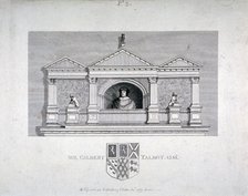 Monument to Sir Gilbert Talbot, Master of the Jewel House at the Tower of London, 1789. Artist: James Fittler