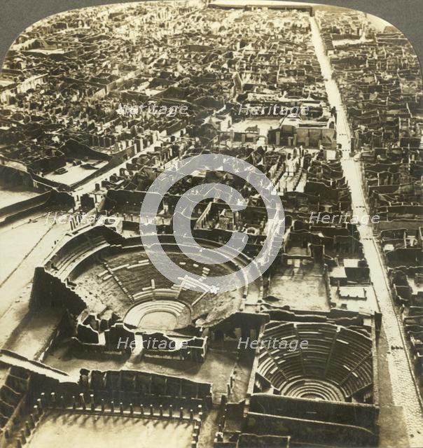 'Model of ruins of Pompeii, National Museum, Naples, Italy', c1909. Creator: Unknown.