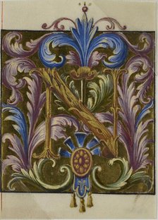 Illuminated Initial "N" with Acanthus Leaves from a Choirbook, 18th or 19th century. Creator: Unknown.