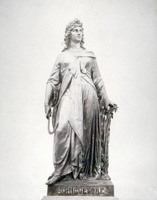 Bronze statue of Agriculture, located on the south parapet of Holborn Viaduct, London, 1869. Artist: Henry Dixon