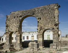 Roman triumphal arch, Bosra, Syria, 3rd century, (2001).  Creator: LTL.