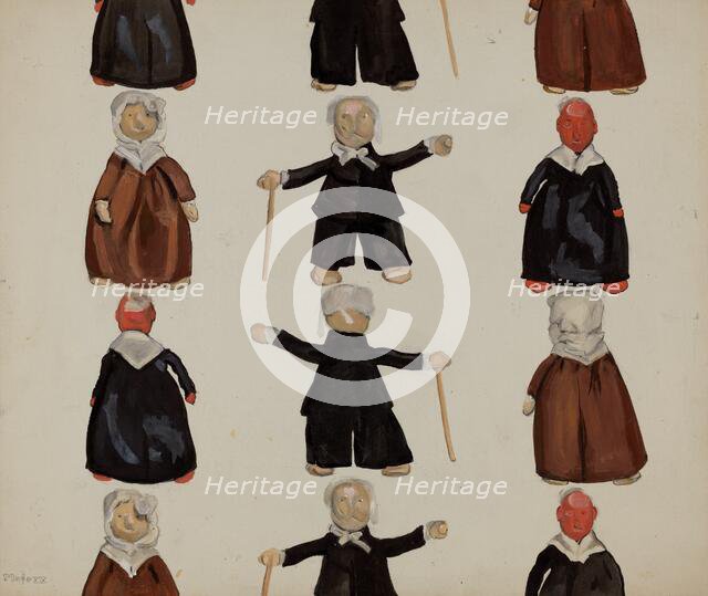 Plate of Dolls, c. 1936. Creator: Jane Iverson.