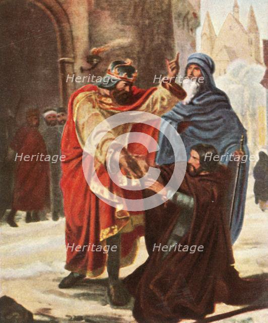 Reconciliation of King Otto I with his brother Henry, Duke of Bavaria, (1936).  Creator: Unknown.