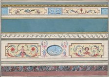 Design for the Decoration of a Cornice and Dado with Neoclassical Motifs, ca. 1760-1782. Creator: Attributed to Guiseppe Mannocchi.