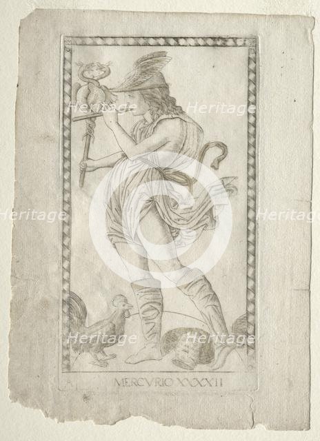 Mercury (from the Tarocchi, series A: Firmaments of the Universe, #42), before 1467. Creator: Master of the E-Series Tarocchi (Italian, 15th century).