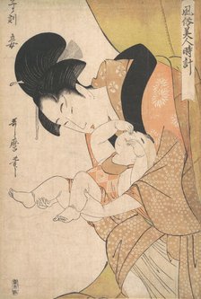 Midnight: Mother and Sleepy Child, 1790. Creator: Kitagawa Utamaro.