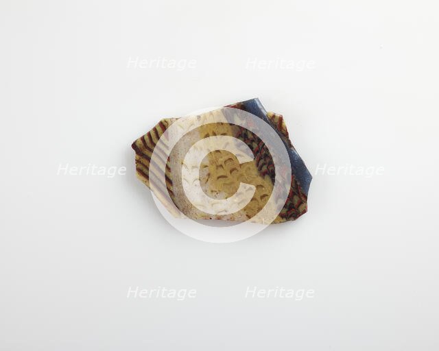 Fragment of an inlay with fish design, Ptolemaic Dynasty to Roman Period, 305 BCE-19 CE. Creator: Unknown.