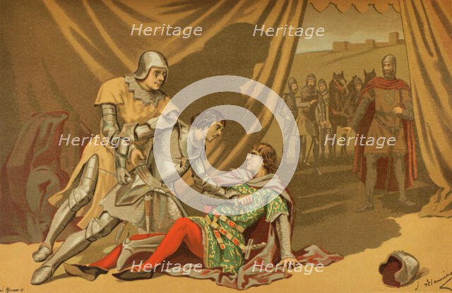 Death of King Peter I of Castile, (1334-1369), 1889.  Creator: Juan Alaminos.