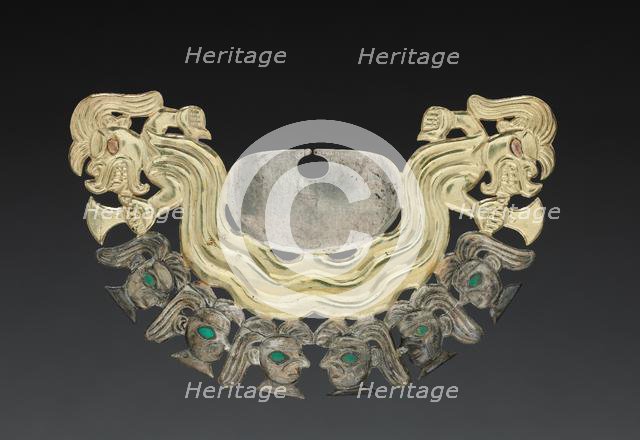 Nose Ornament with Decapitators and Human Heads, c. 100-300. Creator: Unknown.