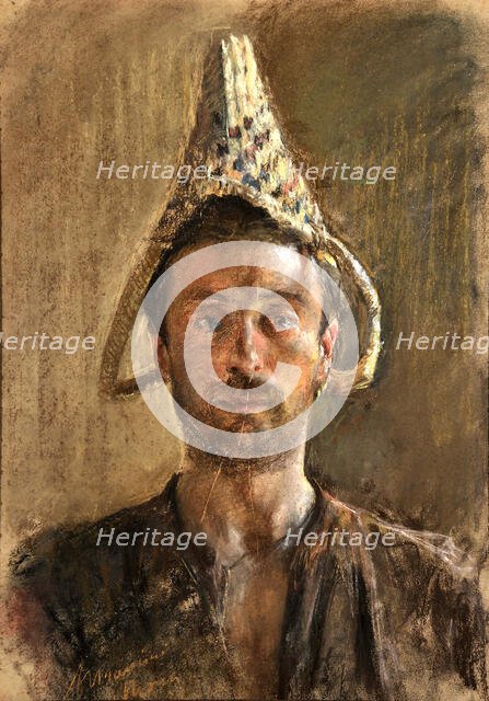 Self-Portrait, 1880. Creator: Mancini, Antonio (1852-1930).