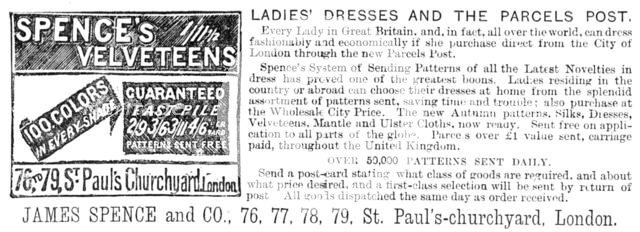 Spence's Velveteens, 1883. Creator: Unknown.