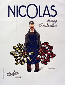 Nicolas fines bouteilles , 1940s. Creator: Dransy, Jules Isnard (1883-1945).