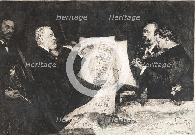 The Joachim Quartet, 1904. Creator: Schmutzer, Ferdinand (1870-1928).