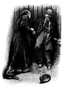 Eve's Ransom...Hilliard staggered back against the railings, 1895. Creator: George Meisenbach.