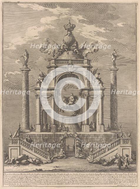 The Prima Macchina for the Chinea of 1751: Triumphal Arch for Roger I of Sicily, 1751. Creator: Giuseppe Vasi.