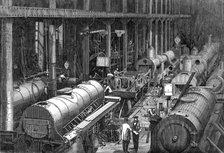 Stephenson's locomotive manufactory at Newcastle-On-Tyne: the fitting shop, 1864. Creator: Unknown.