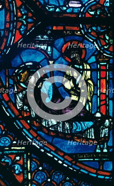 St James appears to Charlemagne in a dream, stained glass, Chartres Cathedral, France, c1225. Artist: Unknown