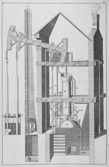 Section of the water works on London Bridge, 1755. Artist: Anon