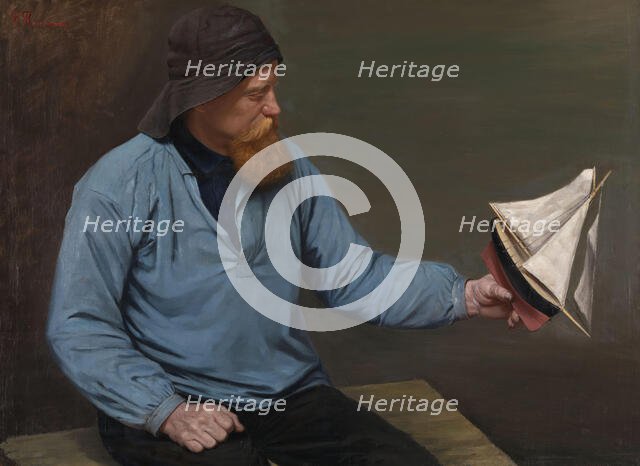 Contemplating his Model Boat, probably 1880s. Creator: Ragnhild Beichmann.