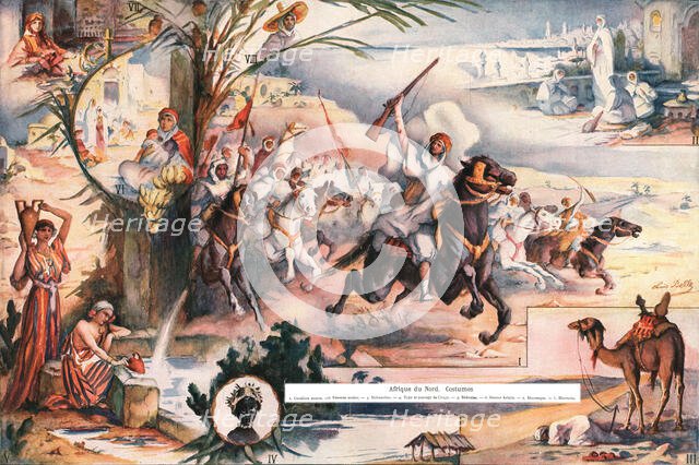 ''Afrique du Nord. Costumes', 1914. Creator: Louis Belle.