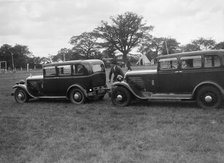 Two Singer Super Sixes at the Bugatti Owners Club gymkhana, 5 July 1931. Artist: Bill Brunell.