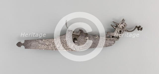 Wheellock from a Rifle, Europe, 1670/90. Creator: Unknown.