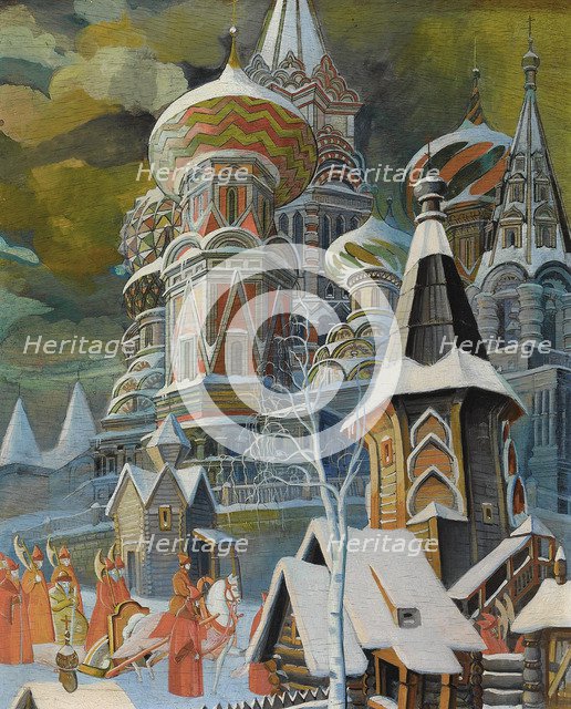Saint Basil's Cathedral. Artist: Brailovsky, Leonid Mikhaylovich (1867-1937)