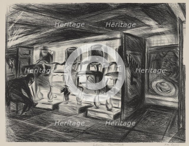 Subway Bootblack, ca.1935 - 1943. Creator: Nan Lurie.