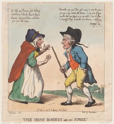 The Irish Baronet and his Nurse , September 20, 1799., September 20, 1799. Creator: Thomas Rowlandson.