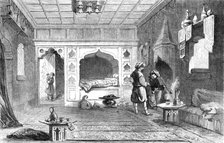 Chamber in the house of a Mirza, in the Valley of Baidar - sketched by Willibald Richter, 1856.  Creator: Unknown.
