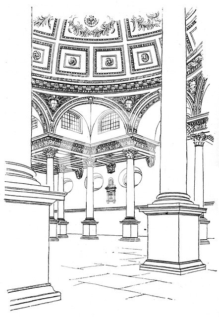 Interior of St Stephen's Church, Walbrook, City of London, 1893. Artist: Unknown