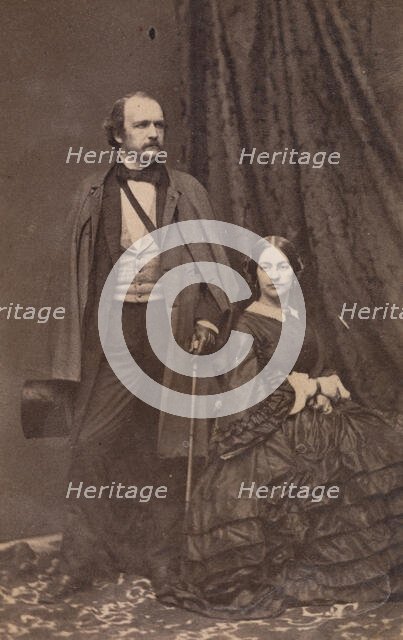 Felix Octavius Carr Darley and wife, 1860s. Creator: Unknown.