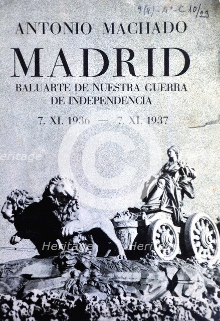 Brochure as a newspaper about the Spanish Civil War by Antonio Machado.