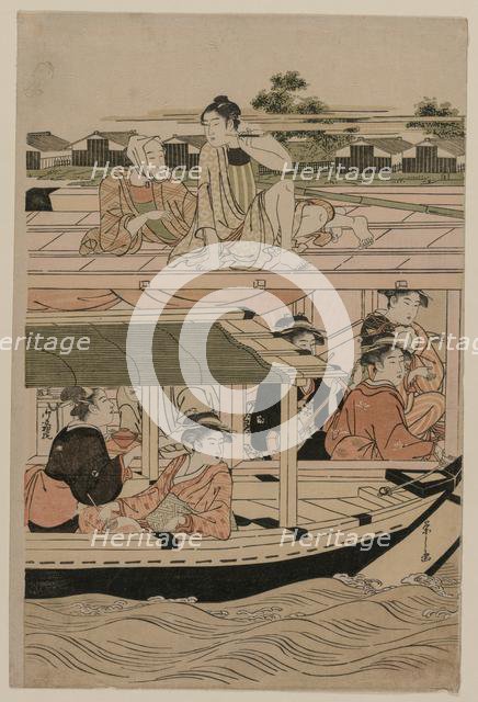 Boating Party on the Sumida River, late 1780s. Creator: Ch?bunsai Eishi (Japanese, 1756-1829).